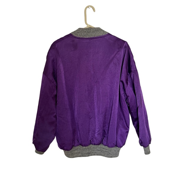 Esprit 1986 Known the World Over purple oversize vintage bomber jacket - Picture 3 of 5